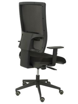 Modelo Horna - Silla de oficina ergonómica con mecanismo sincro y regulable en altura - Respaldo alto de malla transpirable y asiento tapizado en tejido BALI color negro.