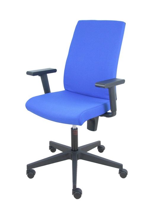 Modelo I-Line - Silla de oficina ergonómica, giratorio y regulable en altura - Asiento y respaldo tapizados en tejido ARAN color azul