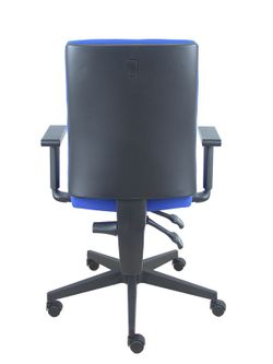 Modelo I-Line - Silla de oficina ergonómica, giratorio y regulable en altura - Asiento y respaldo tapizados en tejido ARAN color azul