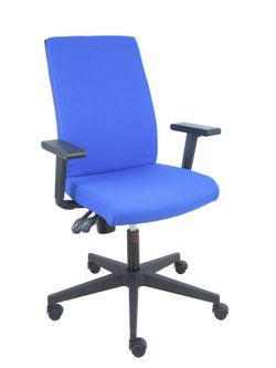 Modelo I-Line - Silla de oficina ergonómica, giratorio y regulable en altura - Asiento y respaldo tapizados en tejido ARAN color azul