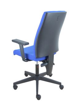 Modelo I-Line - Silla de oficina ergonómica, giratorio y regulable en altura - Asiento y respaldo tapizados en tejido ARAN color azul