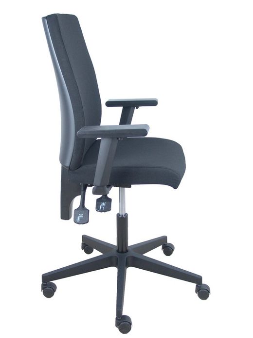 Modelo I-Line - Silla de oficina ergonómica, giratorio y regulable en altura - Asiento y respaldo tapizados en tejido ARAN color negro