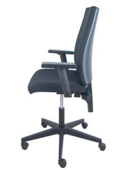 Modelo I-Line - Silla de oficina ergonómica, giratorio y regulable en altura - Asiento y respaldo tapizados en tejido ARAN color negro