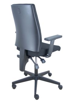 Modelo I-Line - Silla de oficina ergonómica, giratorio y regulable en altura - Asiento y respaldo tapizados en tejido ARAN color negro