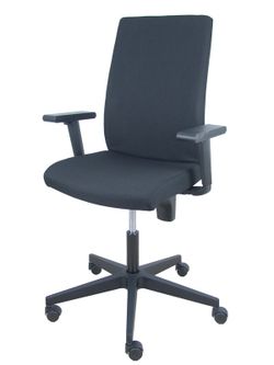 Modelo I-Line - Silla de oficina ergonómica, giratorio y regulable en altura - Asiento y respaldo tapizados en tejido ARAN color negro
