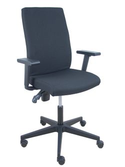 Modelo I-Line - Silla de oficina ergonómica, giratorio y regulable en altura - Asiento y respaldo tapizados en tejido ARAN color negro