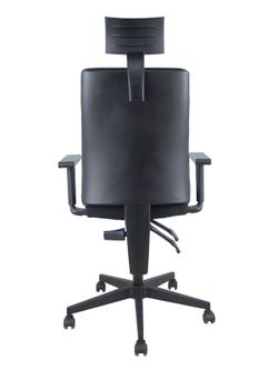 Modelo I-Line - Silla de oficina ergonómica, giratorio y regulable en altura - Asiento y respaldo tapizados en tejido ARAN color negro (CON CABECERO INCLUIDO)