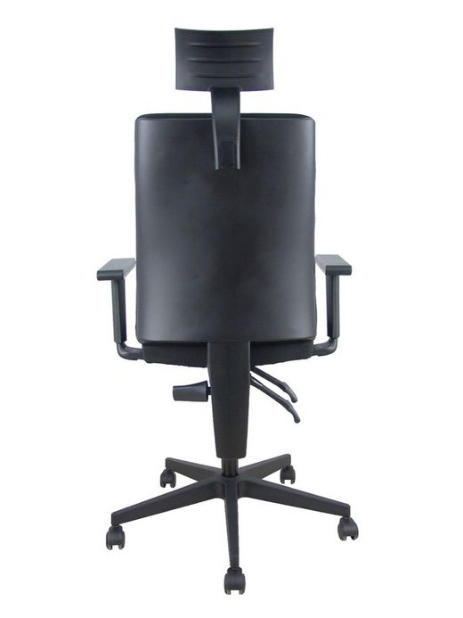 Modelo I-Line - Silla de oficina ergonómica, giratorio y regulable en altura - Asiento y respaldo tapizados en tejido ARAN color negro (CON CABECERO INCLUIDO)