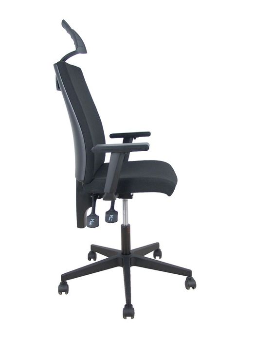 Modelo I-Line - Silla de oficina ergonómica, giratorio y regulable en altura - Asiento y respaldo tapizados en tejido ARAN color negro (CON CABECERO INCLUIDO)