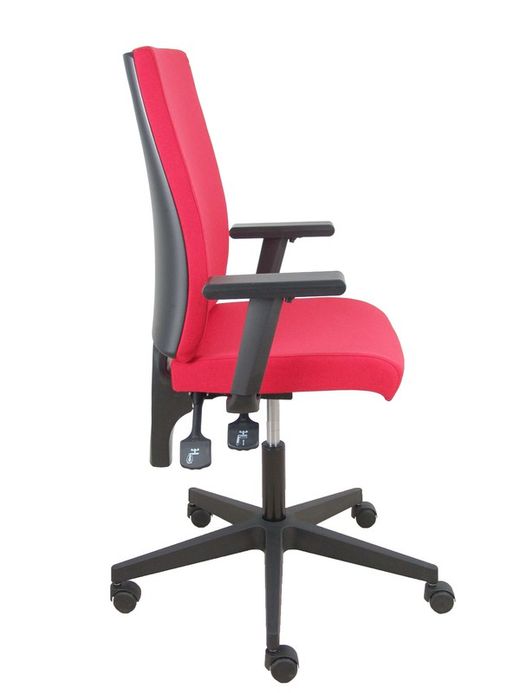Modelo I-Line - Silla de oficina ergonómica, giratorio y regulable en altura - Asiento y respaldo tapizados en tejido ARAN color rojo