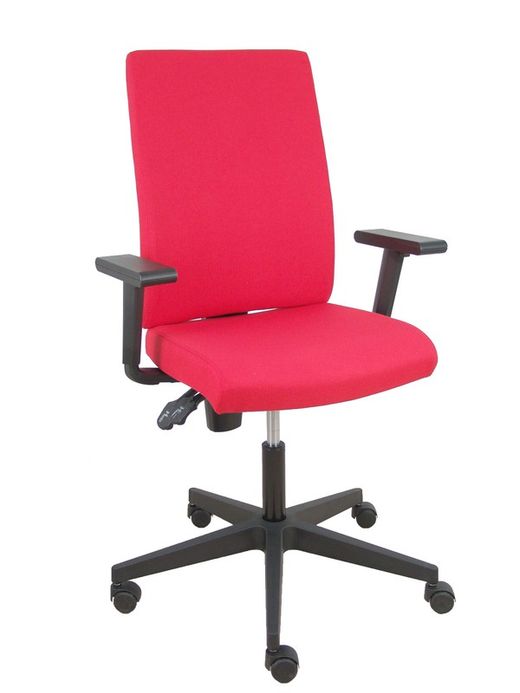 Modelo I-Line - Silla de oficina ergonómica, giratorio y regulable en altura - Asiento y respaldo tapizados en tejido ARAN color rojo