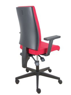 Modelo I-Line - Silla de oficina ergonómica, giratorio y regulable en altura - Asiento y respaldo tapizados en tejido ARAN color rojo
