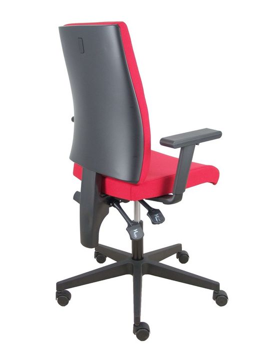 Modelo I-Line - Silla de oficina ergonómica, giratorio y regulable en altura - Asiento y respaldo tapizados en tejido ARAN color rojo