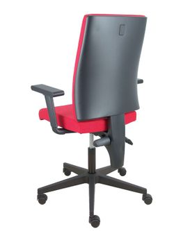 Modelo I-Line - Silla de oficina ergonómica, giratorio y regulable en altura - Asiento y respaldo tapizados en tejido ARAN color rojo