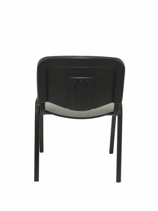 Modelo Iso  Pack de 1 silla confidentes ergonómica, apilable, multiusos y estructura en color negro. Asiento y respaldo tapizados en tejido ARAN color gris. Se entrega montada en una caja.
