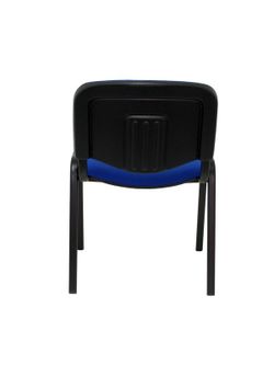 Modelo Iso  Pack de 2 sillas confidentes ergonómica, apilable, multiusos y estructura en color negro. Asiento y respaldo tapizados en tejido ARAN color azul.