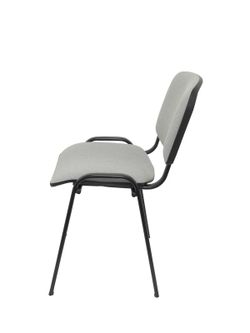 Modelo Iso  Pack de 2 sillas confidentes ergonómica, apilable, multiusos y estructura en color negro. Asiento y respaldo tapizados en tejido ARAN color gris.