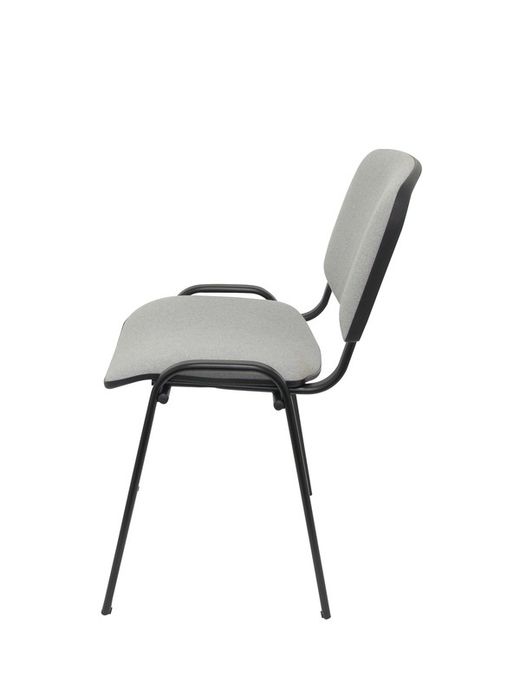 Modelo Iso  Pack de 2 sillas confidentes ergonómica, apilable, multiusos y estructura en color negro. Asiento y respaldo tapizados en tejido ARAN color gris.