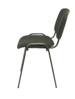 Modelo Iso  Pack de 2 sillas confidentes ergonómica, apilable, multiusos y estructura en color negro. Asiento y respaldo tapizados en tejido ARAN color negro.