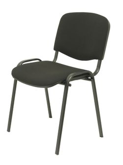 Modelo Iso  Pack de 2 sillas confidentes ergonómica, apilable, multiusos y estructura en color negro. Asiento y respaldo tapizados en tejido ARAN color negro.