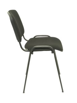 Modelo Iso  Pack de 2 sillas confidentes ergonómica, apilable, multiusos y estructura en color negro. Asiento y respaldo tapizados en tejido ARAN color negro.