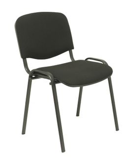 Modelo Iso  Pack de 2 sillas confidentes ergonómica, apilable, multiusos y estructura en color negro. Asiento y respaldo tapizados en tejido ARAN color negro.