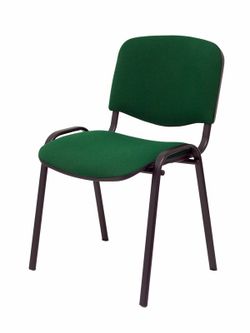 Modelo Iso  Pack de 2 sillas confidentes ergonómica, apilable, multiusos y estructura en color negro. Asiento y respaldo tapizados en tejido ARAN color verde botella.