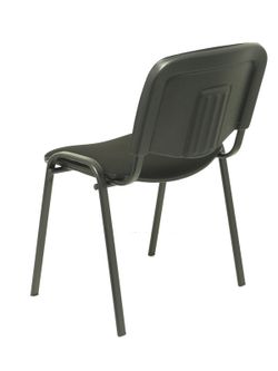 Modelo Iso  Pack de 4 sillas confidentes ergonómica, apilable, multiusos y estructura en color negro  Asiento y respaldo tapizados en tejido ARAN color negro. Apilable a 10 unidades.