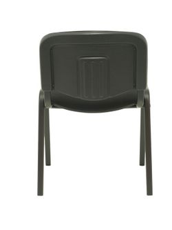 Modelo Iso  Pack de 4 sillas confidentes ergonómica, apilable, multiusos y estructura en color negro  Asiento y respaldo tapizados en tejido ARAN color negro. Apilable a 10 unidades.