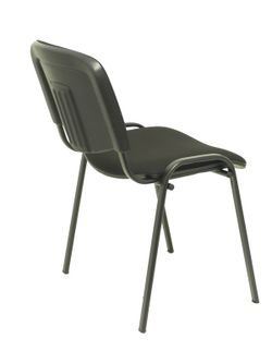 Modelo Iso  Pack de 4 sillas confidentes ergonómica, apilable, multiusos y estructura en color negro  Asiento y respaldo tapizados en tejido ARAN color negro. Apilable a 10 unidades.