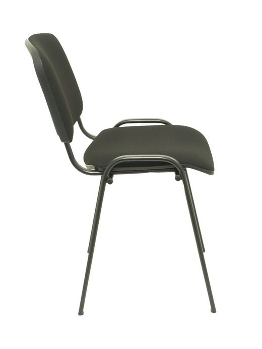 Modelo Iso  Pack de 4 sillas confidentes ergonómica, apilable, multiusos y estructura en color negro  Asiento y respaldo tapizados en tejido ARAN color negro. Apilable a 10 unidades.