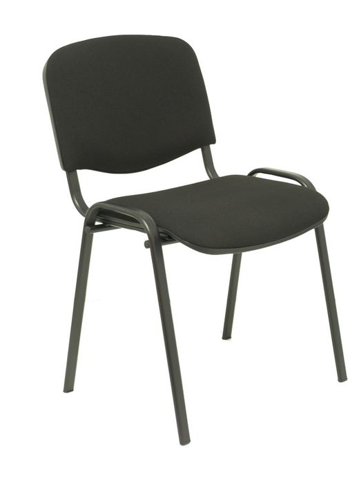 Modelo Iso  Pack de 4 sillas confidentes ergonómica, apilable, multiusos y estructura en color negro  Asiento y respaldo tapizados en tejido ARAN color negro. Apilable a 10 unidades.