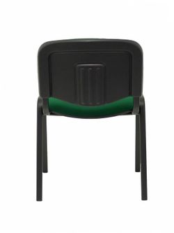 Modelo Iso  Pack de 4 sillas confidentes ergonómica, apilable, multiusos y estructura en color negro  Asiento y respaldo tapizados en tejido ARAN color verde botella.