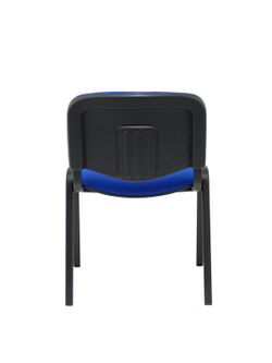 Modelo Iso  Pack de 4 sillas confidentes ergonómica, apilable, multiusos y estructura en color negro  Asiento y respaldo tapizados en tejido BALI color azul