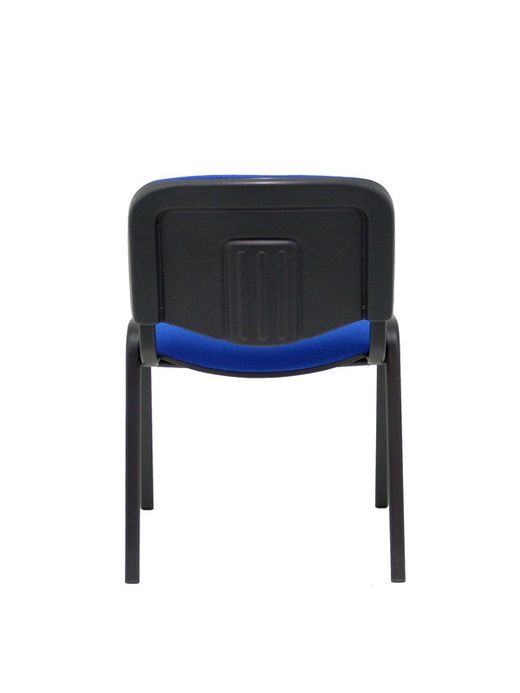 Modelo Iso  Pack de 4 sillas confidentes ergonómica, apilable, multiusos y estructura en color negro  Asiento y respaldo tapizados en tejido BALI color azul