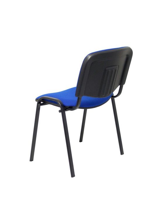 Modelo Iso  Pack de 4 sillas confidentes ergonómica, apilable, multiusos y estructura en color negro  Asiento y respaldo tapizados en tejido BALI color azul