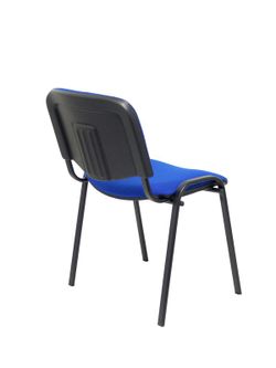 Modelo Iso  Pack de 4 sillas confidentes ergonómica, apilable, multiusos y estructura en color negro  Asiento y respaldo tapizados en tejido BALI color azul