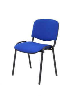 Modelo Iso  Pack de 4 sillas confidentes ergonómica, apilable, multiusos y estructura en color negro  Asiento y respaldo tapizados en tejido BALI color azul