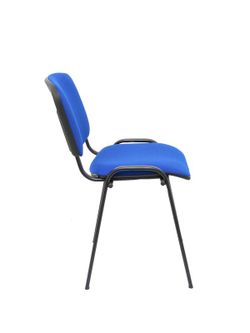Modelo Iso  Pack de 4 sillas confidentes ergonómica, apilable, multiusos y estructura en color negro  Asiento y respaldo tapizados en tejido BALI color azul