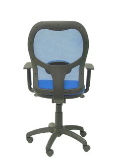 Modelo Jorquera - Silla de oficina ergonómica con mecanismo sincro, brazos regulables y ajustable en altura - Respaldo de malla transpirable en color azul y asiento tapizados en tejido BALI color azul