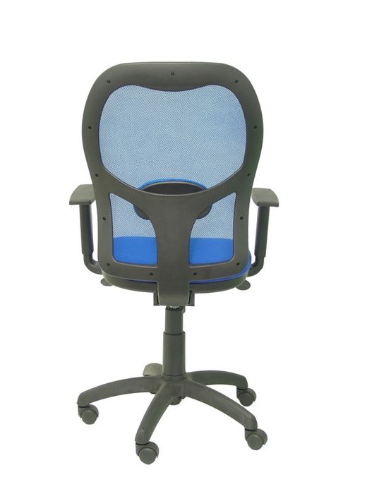 Modelo Jorquera - Silla de oficina ergonómica con mecanismo sincro, brazos regulables y ajustable en altura - Respaldo de malla transpirable en color azul y asiento tapizados en tejido BALI color azul