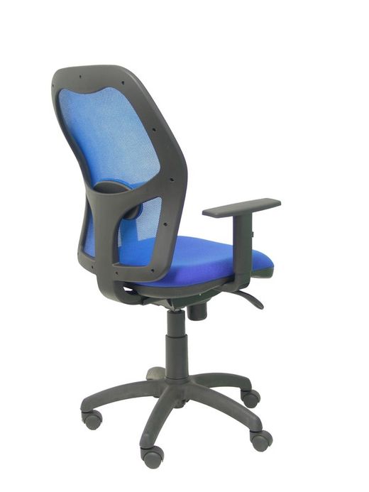 Modelo Jorquera - Silla de oficina ergonómica con mecanismo sincro, brazos regulables y ajustable en altura - Respaldo de malla transpirable en color azul y asiento tapizados en tejido BALI color azul