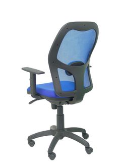 Modelo Jorquera - Silla de oficina ergonómica con mecanismo sincro, brazos regulables y ajustable en altura - Respaldo de malla transpirable en color azul y asiento tapizados en tejido BALI color azul