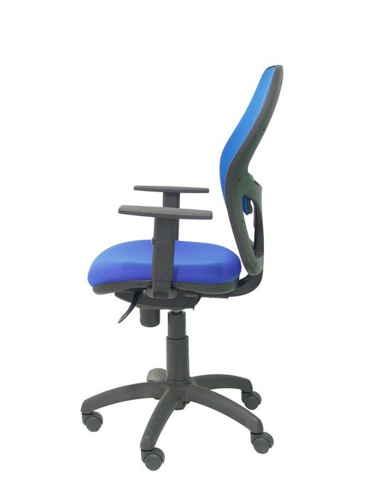 Modelo Jorquera - Silla de oficina ergonómica con mecanismo sincro, brazos regulables y ajustable en altura - Respaldo de malla transpirable en color azul y asiento tapizados en tejido BALI color azul