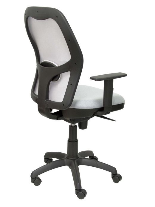 Modelo Jorquera - Silla de oficina ergonómica con mecanismo sincro, brazos regulables y ajustable en altura - Respaldo de malla transpirable en color gris y asiento tapizados en tejido BALI color gris