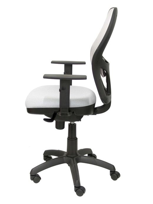 Modelo Jorquera - Silla de oficina ergonómica con mecanismo sincro, brazos regulables y ajustable en altura - Respaldo de malla transpirable en color gris y asiento tapizados en tejido BALI color gris