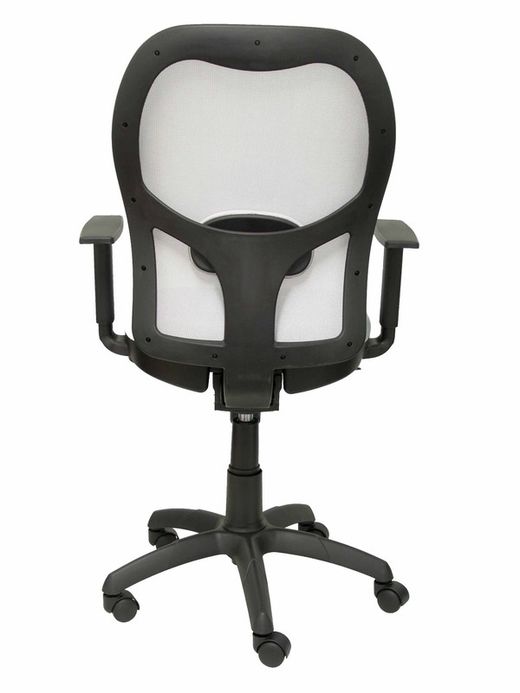 Modelo Jorquera - Silla de oficina ergonómica con mecanismo sincro, brazos regulables y ajustable en altura - Respaldo de malla transpirable en color gris y asiento tapizados en tejido BALI color gris