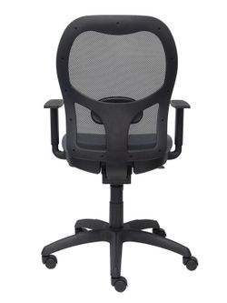 Modelo Jorquera - Silla de oficina ergonómica con mecanismo sincro, brazos regulables y ajustable en altura - Respaldo de malla transpirable en color negro y asiento tapizados en tejido BALI color gris oscuro