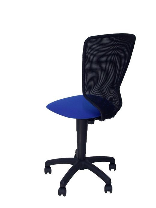 Modelo Jucar - Silla juvenil ergonómica con mecanismo de contacto lama y regulable en altura - Asiento y respaldo tapizados en tejido ARAN color azul