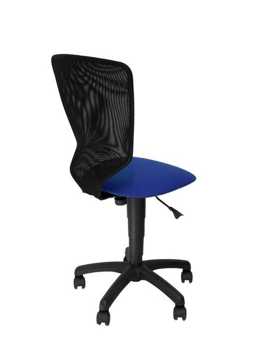 Modelo Jucar - Silla juvenil ergonómica con mecanismo de contacto lama y regulable en altura - Asiento y respaldo tapizados en tejido ARAN color azul